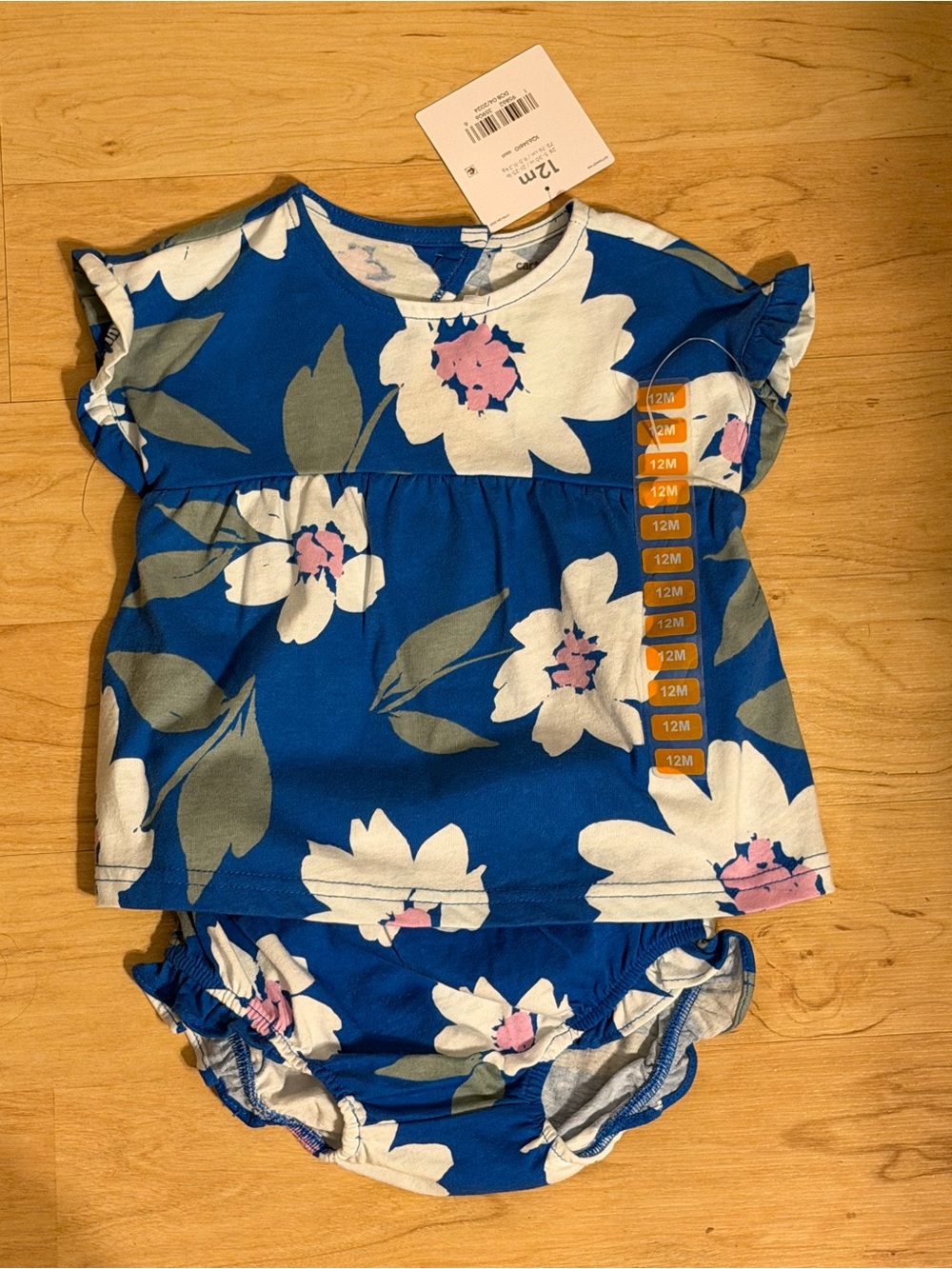 Carter's Blue Floral Top & Bloomers Set